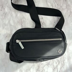 lululemon athletica Black Crossbody Bag with Silver Accents